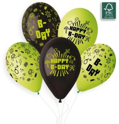 Gemar Balónky nafukovací 26cm potisk narozeniny HAPPY B-DAY set 5ks