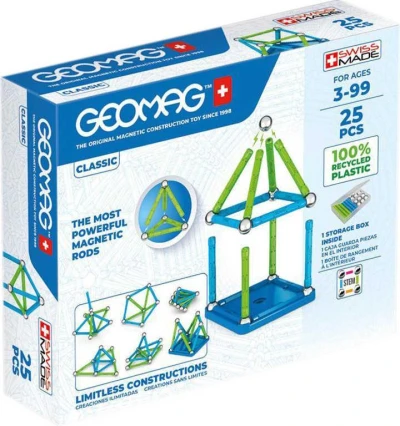 Geomag Classic modrá 25 dílků Eko magnetická (stavebnice) Geomag Classic modrá 25 dílků Eko magnetická (stavebnice)