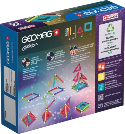 Geomag Glitter 22 dílků třpytivá Eko magnetická (stavebnice)