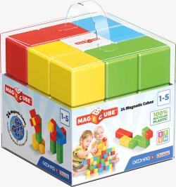 GEOMAG Magicube Green line Eko baby kostky barevné magnetické set 24ks