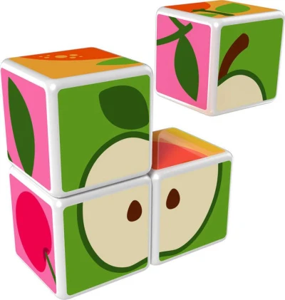 Geomag Magicube Ovoce baby obrázkové kostky magnetické 4ks