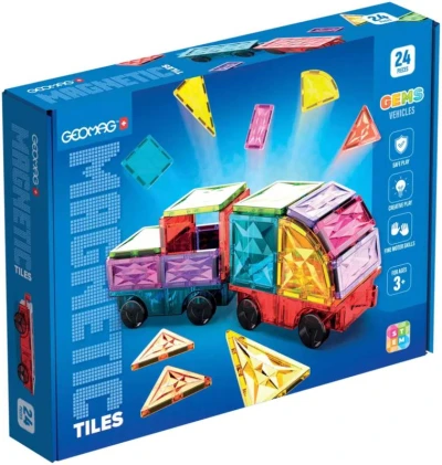 Geomag Magnetic Tiles Gems Auta 24 dílků magnetická (stavebnice) Geomag Magnetic Tiles Gems Auta 24 dílků magnetická (stavebnice)