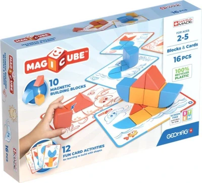 Geomag Stavebnice magnetická Magicube BlocksCards 16 dílků Geomag Stavebnice magnetická Magicube BlocksCards 16 dílků
