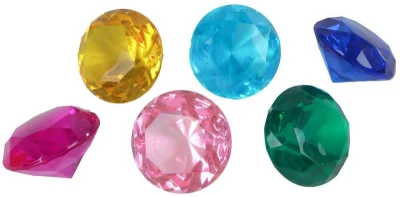 Giga diamanty set 6ks drahé kameny dětská bižuterie plast v síťce