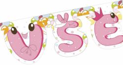 Girlanda Všechno nejlepší party dekorace závěsná 215cm holčičí papír