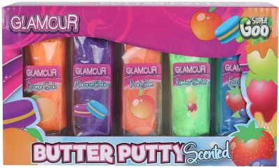 Glamour hmota máslová 5x 60g zábavný sliz vonící sada 5 barev