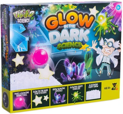 Glow in the dark sada pokusů svítí ve tmě fosforeskuje v krabici