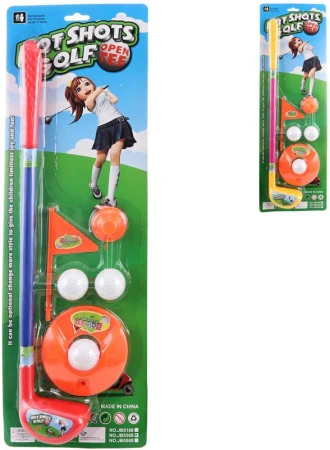 Golfový dětský set pálka se 3 míčky s doplňky 2 barvy Golfový dětský set pálka se 3 míčky s doplňky 2 barvy