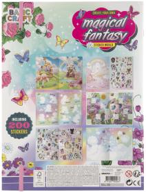 GRAFIX Magická Fantasy kniha s pohádkovými samolepkami 200+ holčičí