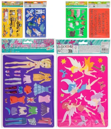 GRAFIX Šablony na obkreslování kreativní set 2ks 3 druhy v sáčku GRAFIX Šablony na obkreslování kreativní set 2ks 3 druhy v sáčku