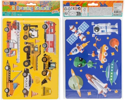 GRAFIX Šablony na obkreslování kreativní set 2ks 3 druhy v sáčku