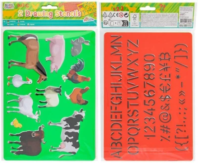 GRAFIX Šablony na obkreslování kreativní set 2ks 3 druhy v sáčku