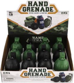 Granát dětský ruční vojenský 10cm na baterie Světlo Zvuk 2 barvy plast