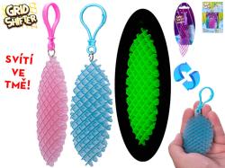 Grid Shifter Fidget mřížka klíčenka měnící tvar antistresová svítí ve tmě 4 barvy