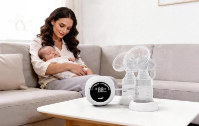 Grownsy EBP01 bílá dvojitá elektrická odsávačka mateřského mléka