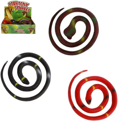 Had gumový měkké zvířátko 65cm natahovací různé barvy Had gumový měkké zvířátko 65cm natahovací různé barvy