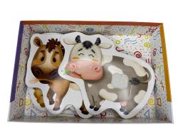 Hafotoys dětské puzzle domácí zvířátka 6 dílků