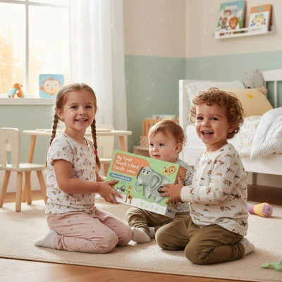 Hafotoys dětské puzzle na dotek a hmat zvířátka 6 dílků