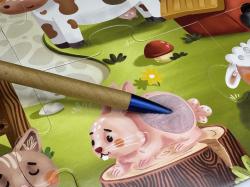 Hafotoys dětské puzzle farmářská zvířátka 12 dílků