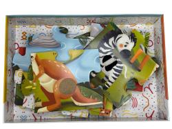 Hafotoys dětské puzzle zoo zvířátka 12 dílků