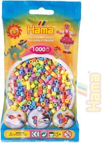 Hama Korálky dětské zažehlovací pastelové set 1000ks v sáčku midi plast