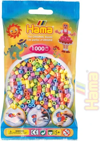 Hama Korálky dětské zažehlovací pastelové set 1000ks v sáčku midi plast