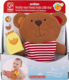 Hape Baby žínka na umývání medvídek s kačenkou do vany na koupání
