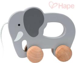 Hape DŘEVO Baby slon tahací pro miminko (dřevěná hračka)