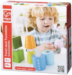 Hape DŘEVO Baby tvary šroubovací (dřevěná hračka)
