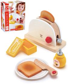 Hape DŘEVO Dětský toastovač set s doplňky (dřevěná hračka)