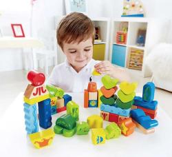 Hape DŘEVO Kostky moře dětský kubus set 48ks (dřevěná hračka)