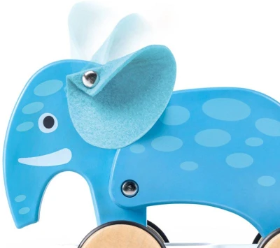 Hape DŘEVO Sloník baby tahací na kolečkách (dřevěná hračka)
