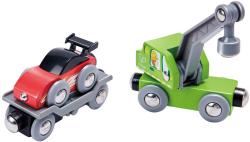 Hape DŘEVO Vláček technická vozidla baby set 4ks na magnet