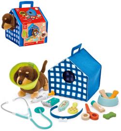 Hape Malý veterinář set interaktivní štěňátko s doplňky na baterie Zvuk