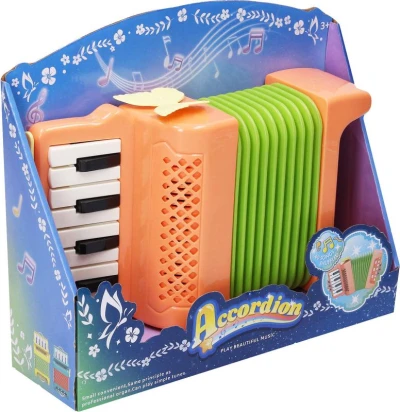 Harmonika dětská tahací akordeon 23cm na baterie Zvuk
