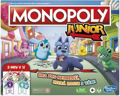 Hasbro Hra MONOPOLY Junior 2v1 CZ (společenská hra)