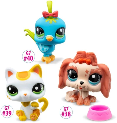 Hasbro LPS Zvířátko Littlest Pet Shop generace 7 set 3ks s doplňky 3 druhy