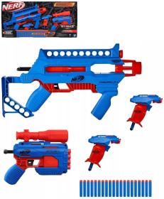 Hasbro NERF Alpha Strike velký modrý herní set 4 dětské blastery + 20 šipek Hasbro NERF Alpha Strike velký modrý herní set 4 dětské blastery + 20 šipek