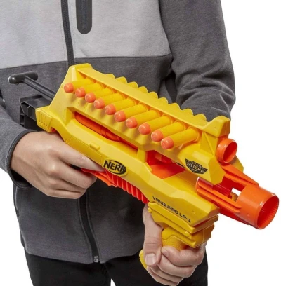 Hasbro NERF Alpha Strike veľký žltý herný set 4 detské blastery + 20 šípok