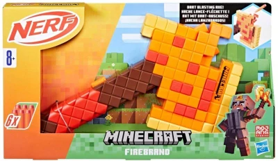 Hasbro NERF Minecraft Firebrand set blaster sekera + 6 šípok Elite