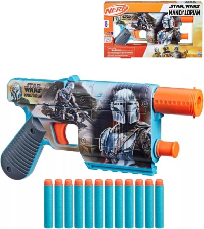 Hasbro NERF Star Wars The Mandalorian pistole set blaster + 12 šipek Hasbro NERF Star Wars The Mandalorian pistole set blaster + 12 šipek