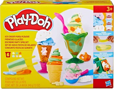 Hasbro PLAY-DOH Ledová zmrzlinová párty set modelína 340g s nástroji