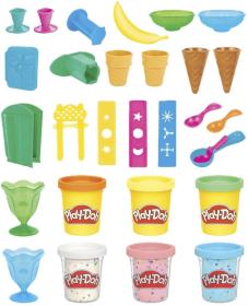 Hasbro PLAY-DOH Ledová zmrzlinová párty set modelína 340g s nástroji