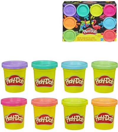 Hasbro PLAY-DOH Modelína neonová set 8ks kelímků 448g
