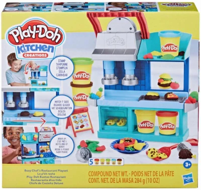 Hasbro PLAY-DOH Rušná restaurace kreativní set modelína 284g s nástroji