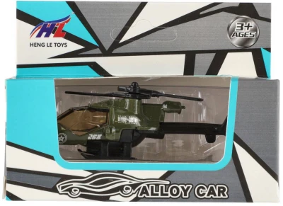 Helikoptéra kovový vrtulník v krabičce 4 druhy 4 barvy