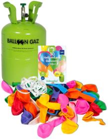 Helium 200l jednorázové na plnění 30ks latexových balónků 23cm + 30 balónků
