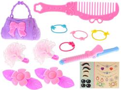 Hlava česací blondýnka 19cm set s kadeřnickými doplňky v krabici