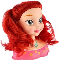 Hlava česací zrzavá velká set s kadeřnickými doplňky v krabici