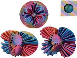 Hlavolam míček antistresový 3D tisk s přeměnou 3v1 6cm 2 barvy